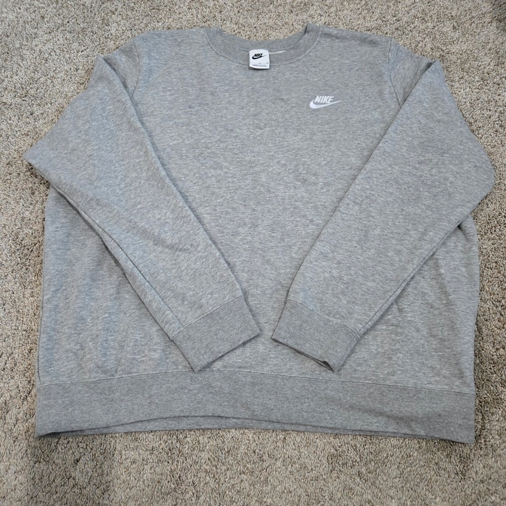 Nike Sportswear Club Fleece Crewneck Sweatshirt Heather Gray XL